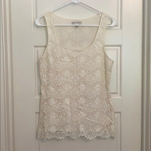Lace Banana Republic top ivory cream medium
